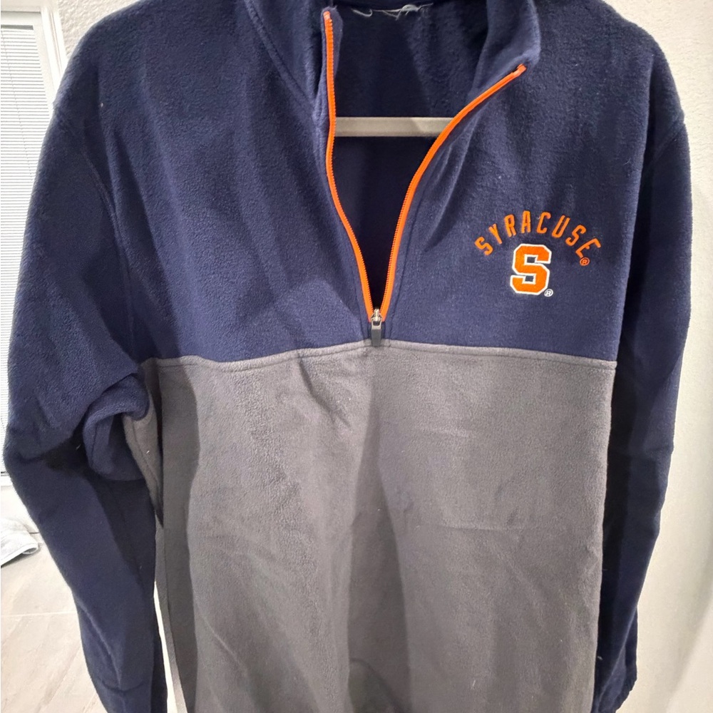 Syracuse University Orange Men's Navy and Gray Quarter-Zip Fleece